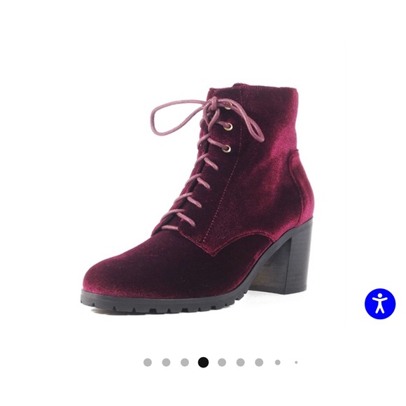 Chelsea Crew Velvet Ankle Boots - Deep Red - Picture 1 of 5